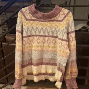Elegant Multicolor Crew Neck Sweater